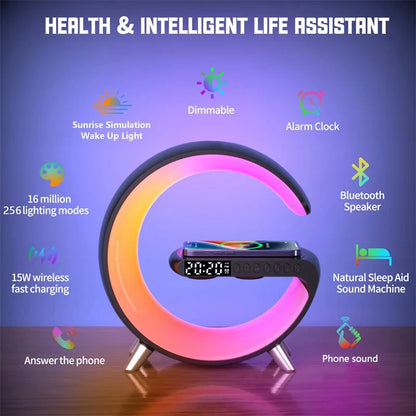 Big G Smart Light LED Wireless Charger Bluetooth Speaker Multifunctional